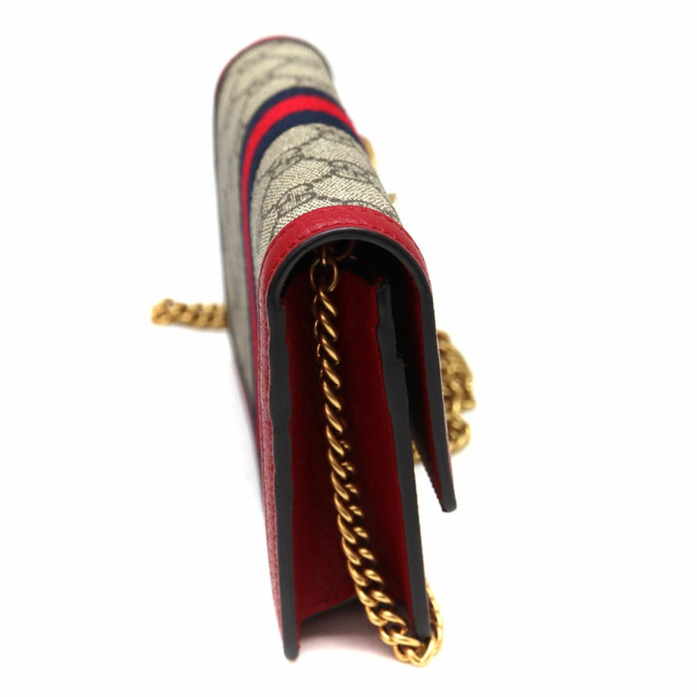 Gucci Chain Wallet Shoulder Bag Brown Red - Picture 4 of 6